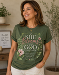 She Blooms Dark Green Relaxed Tee / BEAR FRUIT