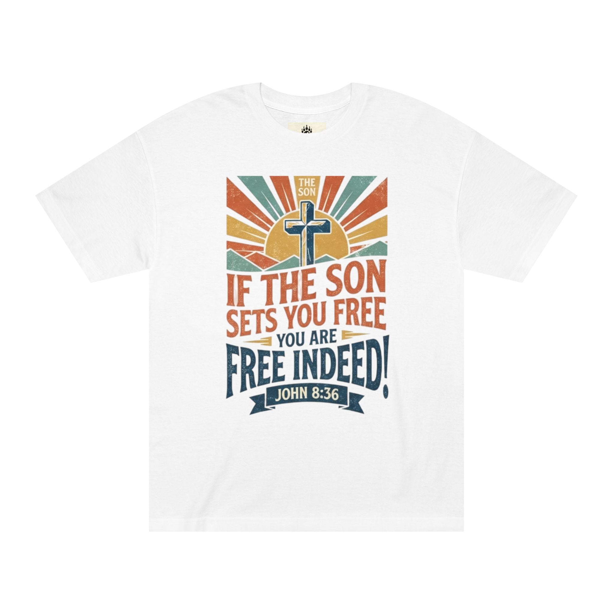 Christian Tee — "If the Son Sets You Free" John 8:36 Retro Graphic T‑Shirt
