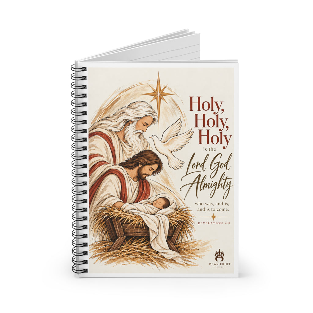 Holy, Holy, Holy Nativity Spiral Notebook — Christian Prayer Journal