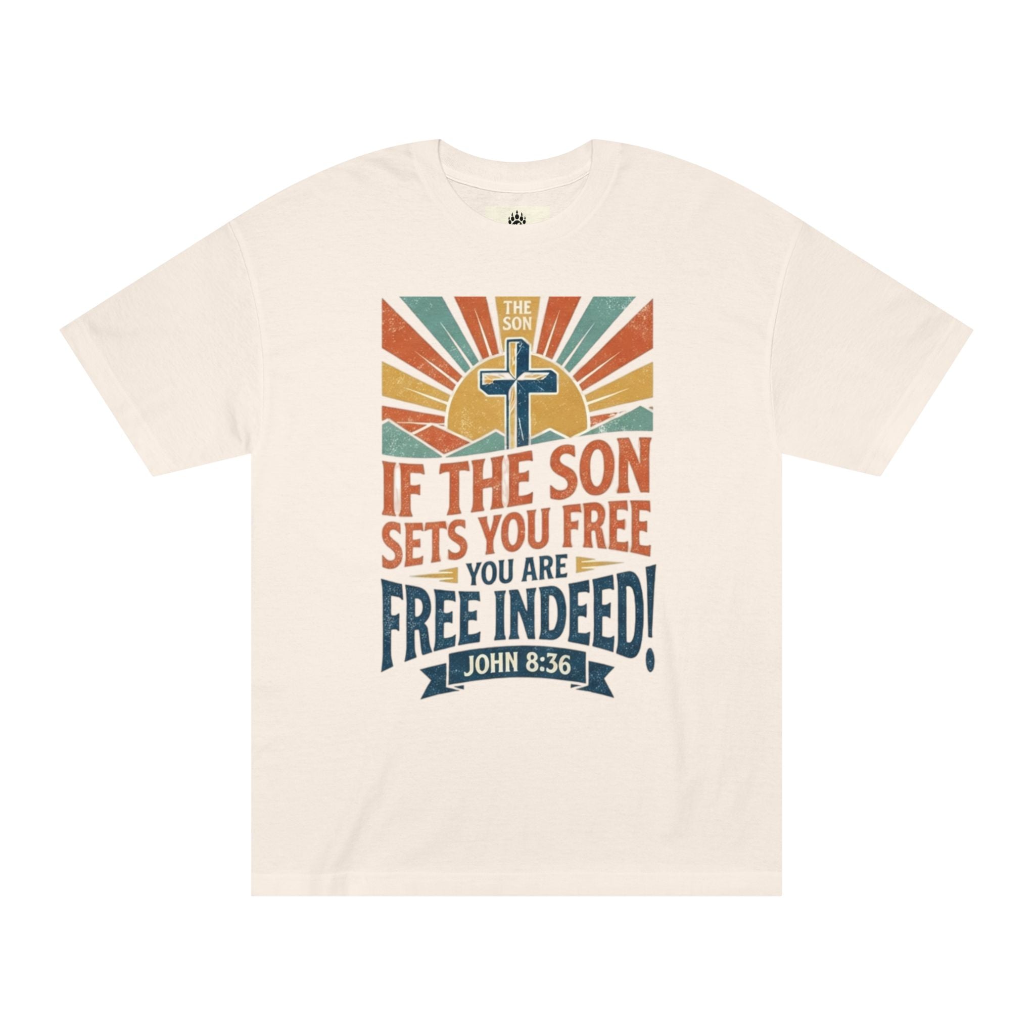 Christian Tee — "If the Son Sets You Free" John 8:36 Retro Graphic T‑Shirt