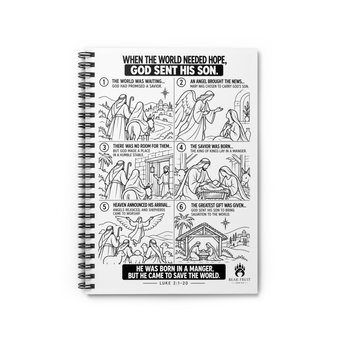 Jesus is Born Journal- Ruled Spiral Notebook | 6 × 8 Inches