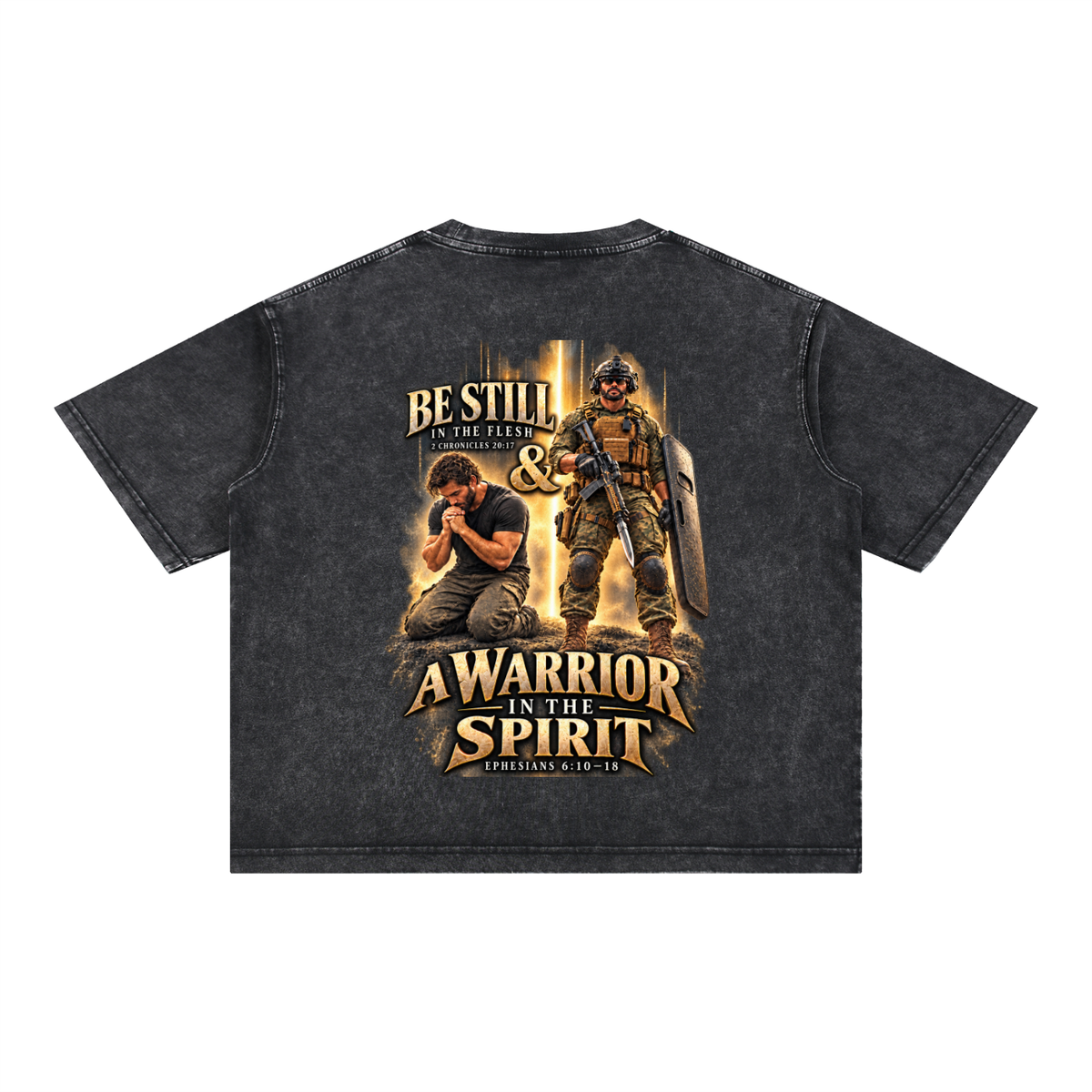 Be Still in the Flesh - Mineral Wash Boxy Cotton T-Shirt