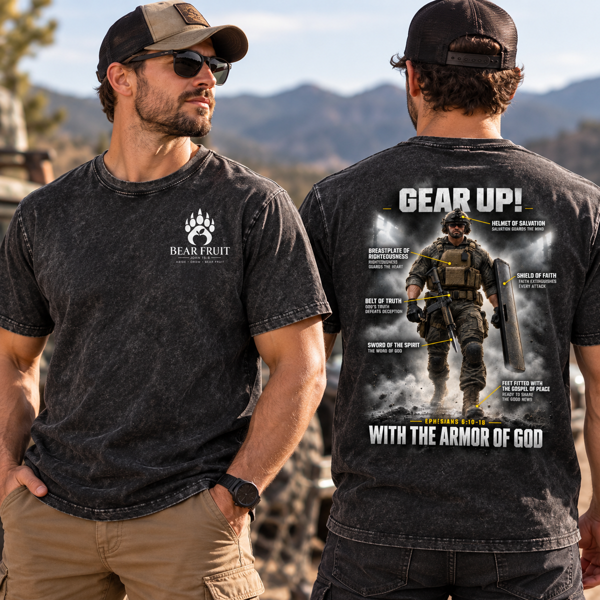 Gear Up Armor of God Mineral Wash Boxy Tee