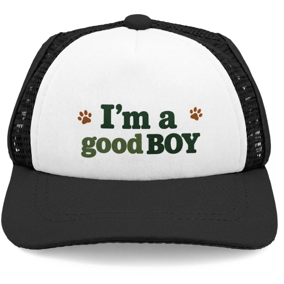 I'm a Good Boy Trucker Hat - Dog Lover Foam Cap