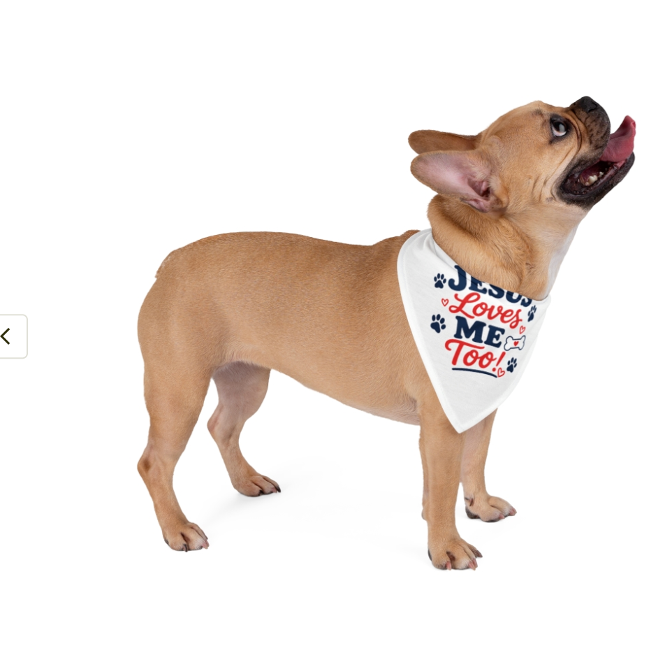 Jesus Loves Me Too! Pet Bandana — Christian Paw Print Dog & Cat Accessory