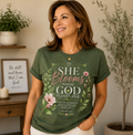 She Blooms Dark Green Relaxed Tee / BEAR FRUIT