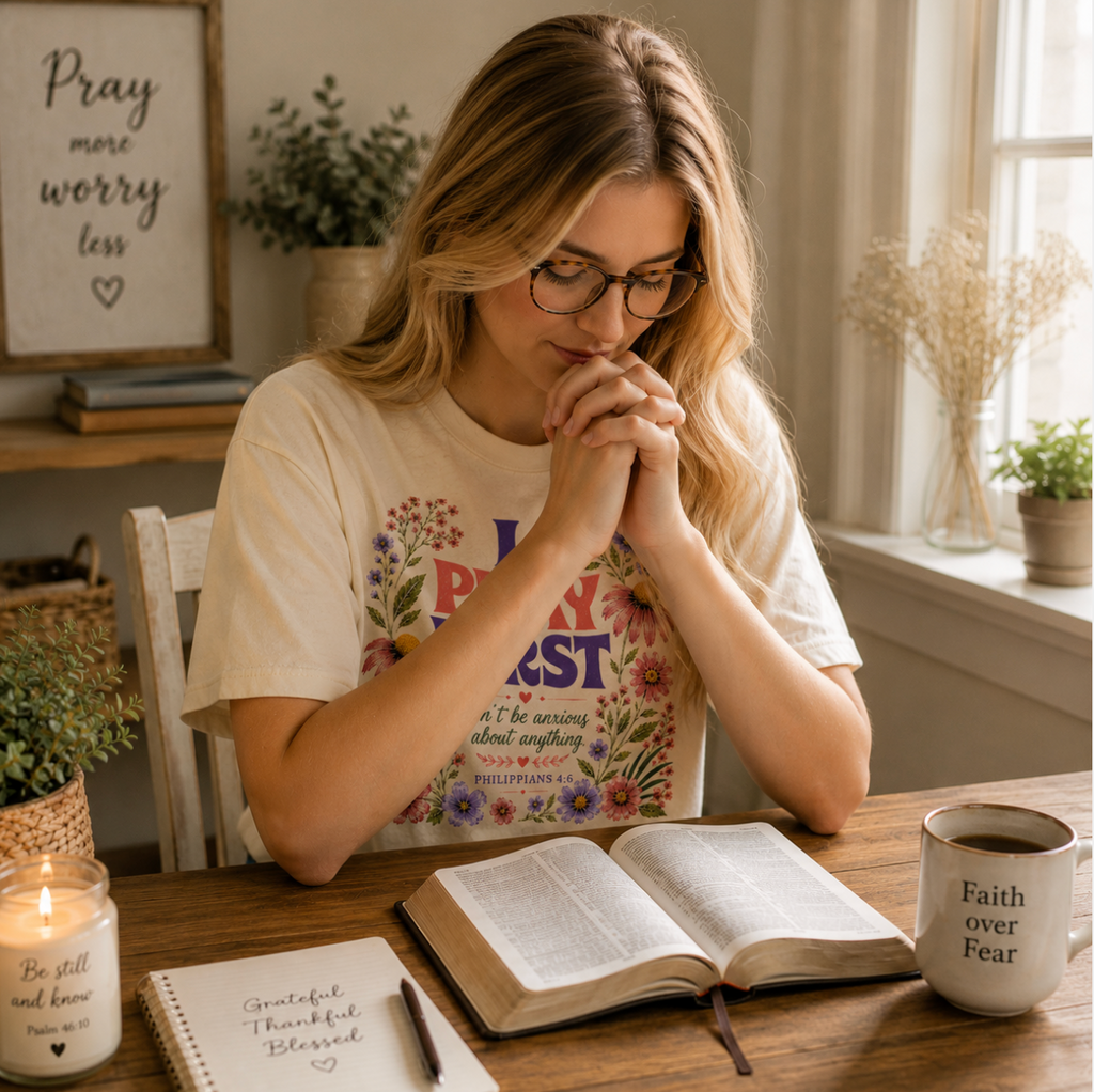 Pray First Crop Tee