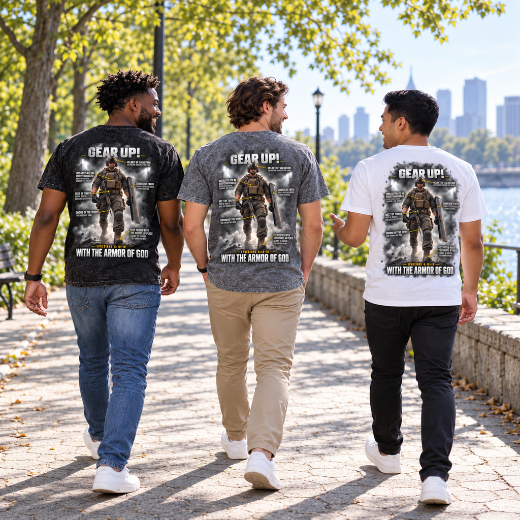 Gear Up! Armor of God- Mineral Wash Boxy Cotton T-Shirt