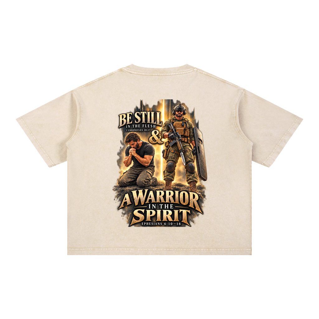 Be Still in the Flesh - Mineral Wash Boxy Cotton T-Shirt