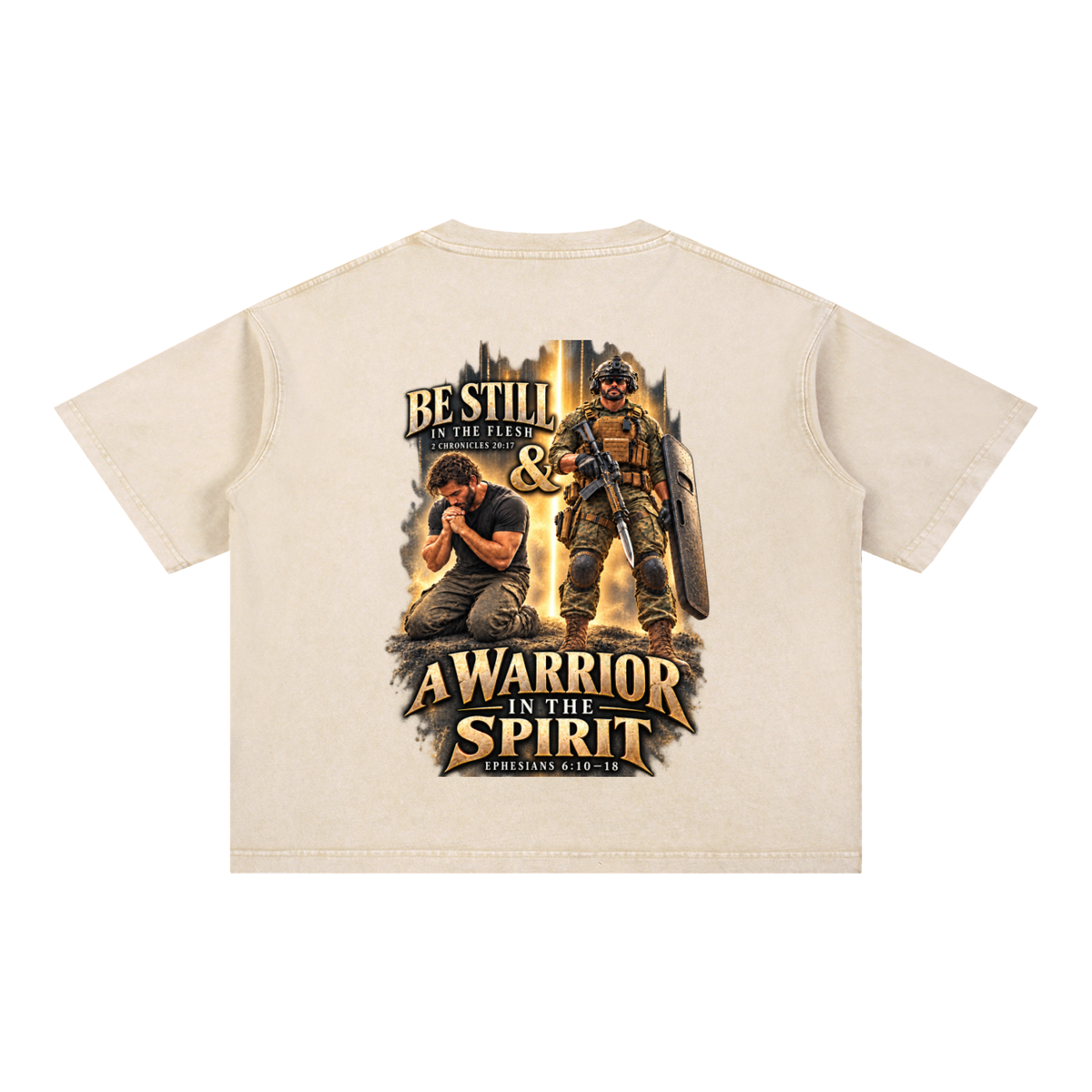Be Still in the Flesh - Mineral Wash Boxy Cotton T-Shirt