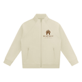 Unisex Stand-Collar Zip Jacket in Light Camel