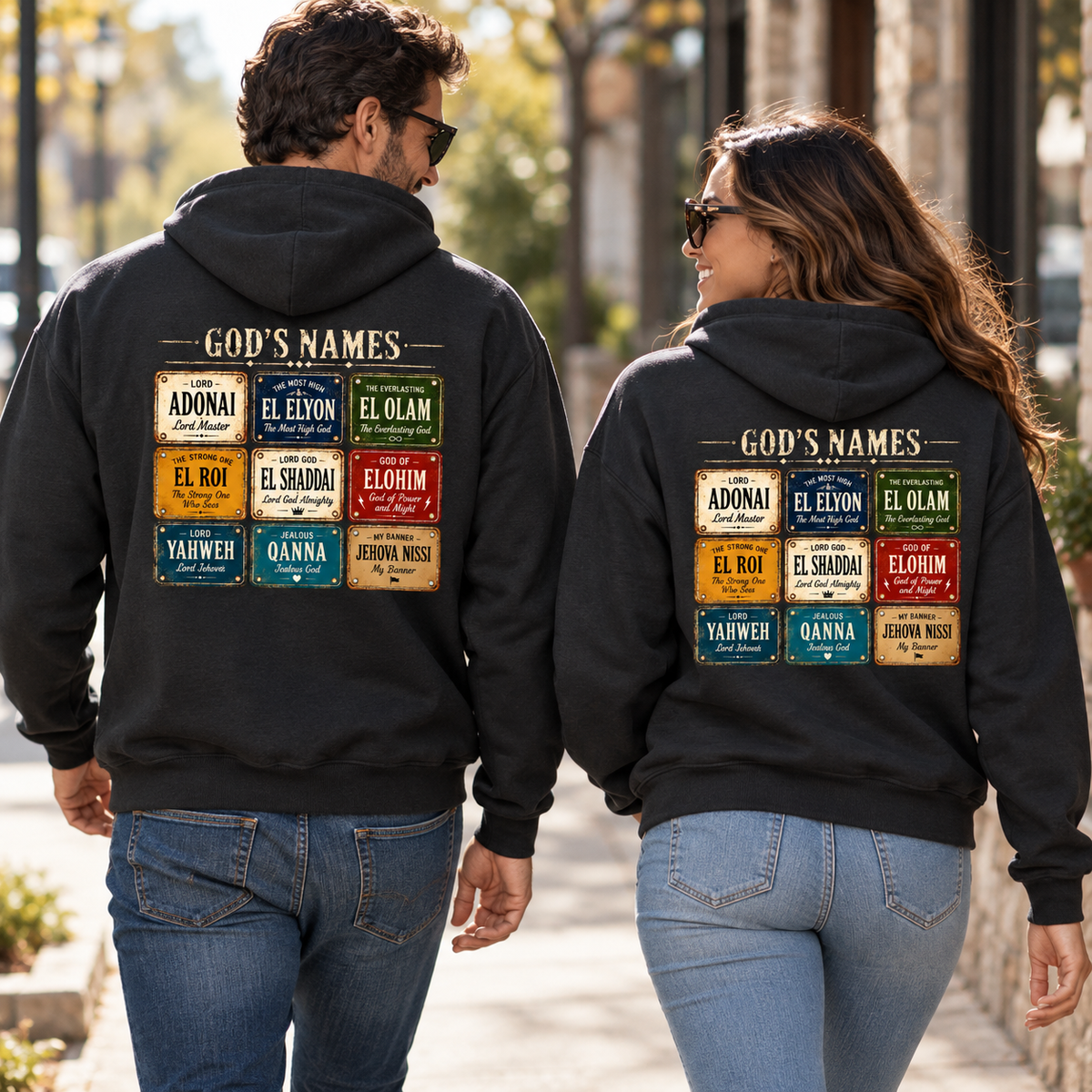 God’s Names Black Full-Zip Hoodie
