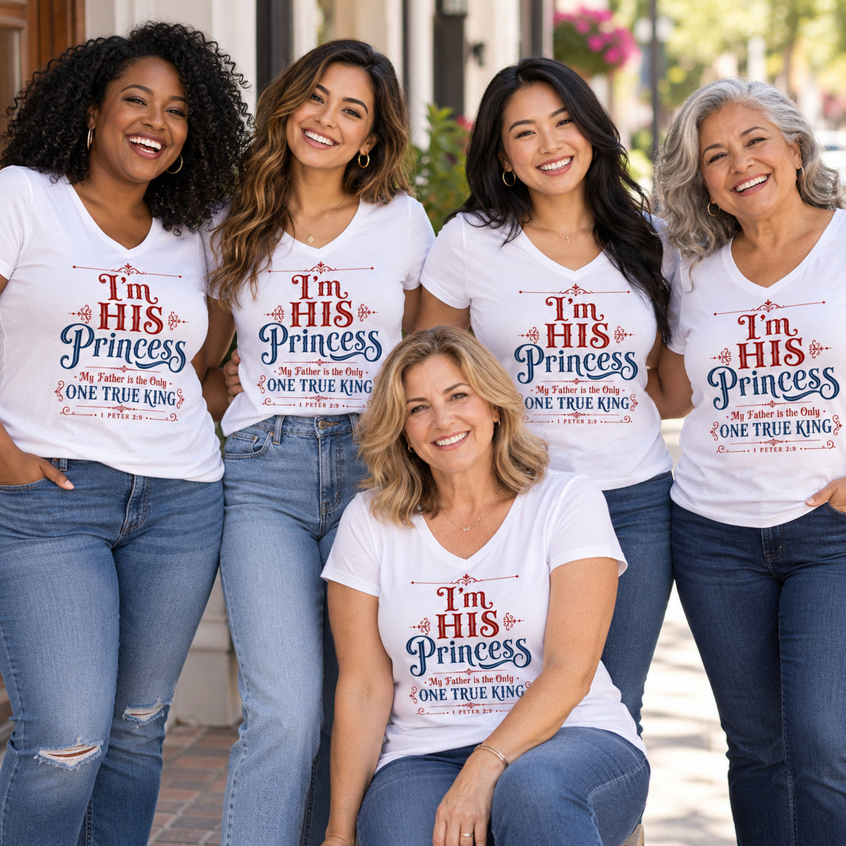 His Princess Adult V-Neck T-Shirt